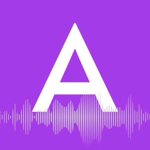 Logo with an A and soundwaves underneath it